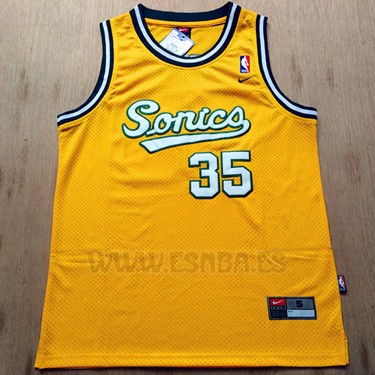 Camiseta Historic Seattle SuperSonics Kevin Durant #35 Amarillo
